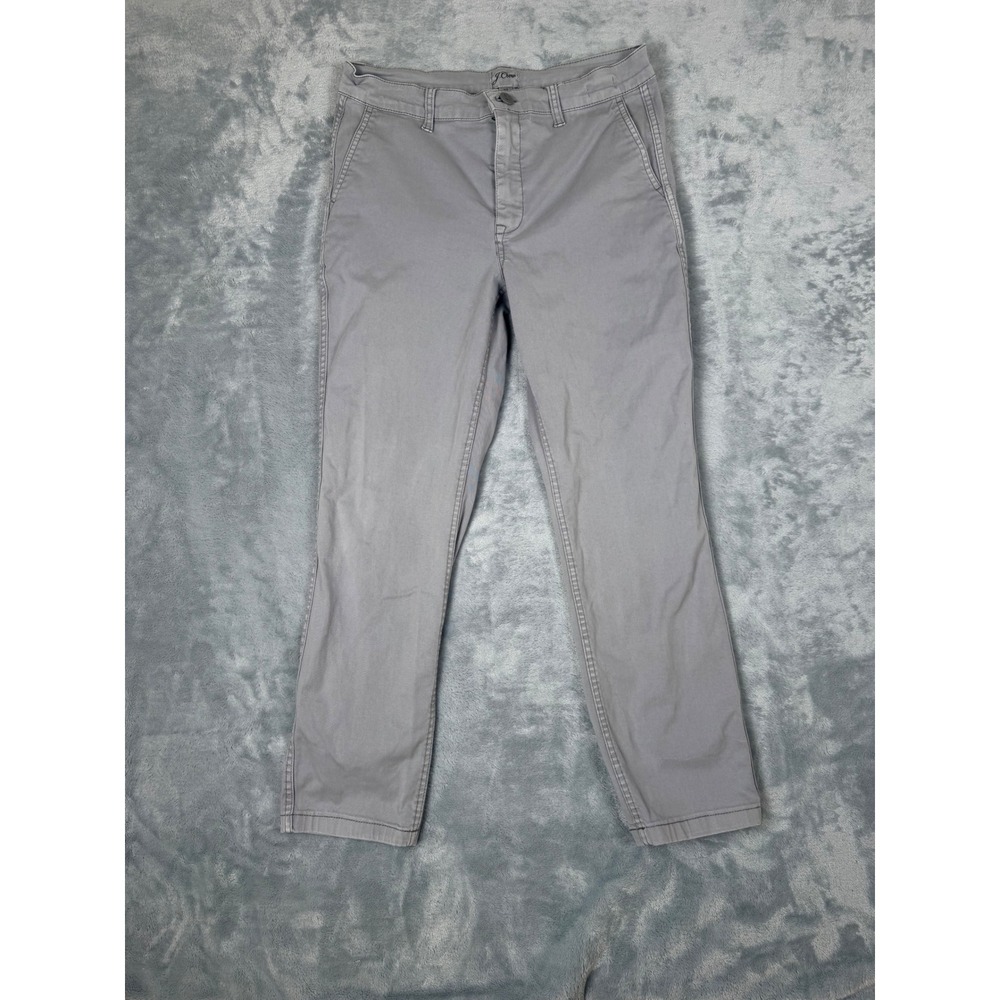 J.Crew Vintage Slim Straight Gray Chino Pants Size 27 Stretch Cotton Twill
